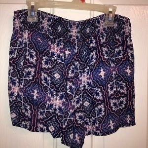 Flowy pink and purple shorts